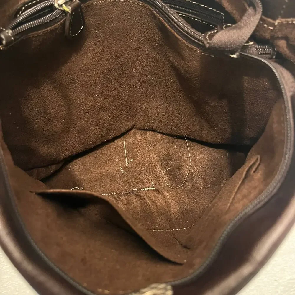 TOD'S Shoulder Bag Brown Leather Hobo Purse Minimalist Quiet Luxury Y2K Italy
